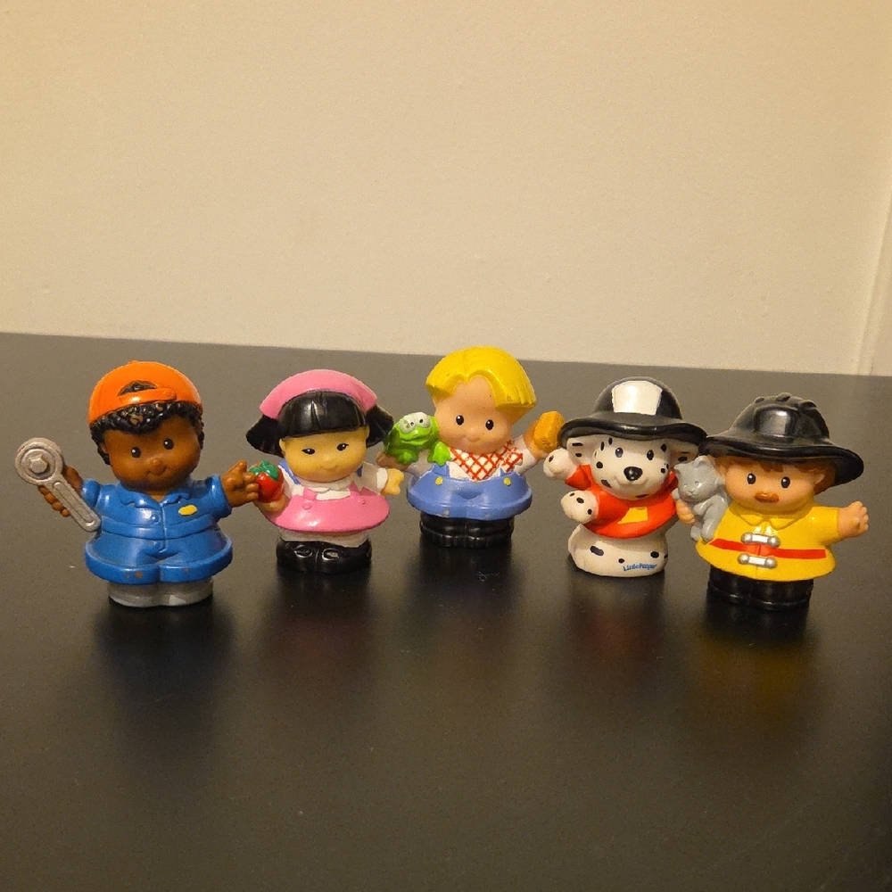 Little People 2001 Bundle - Michael Mechanic Sonya Lee Eddie Fireman And Dog